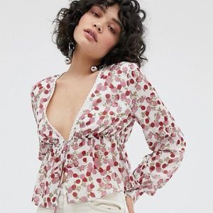 Emory Park Tie Front Blouse